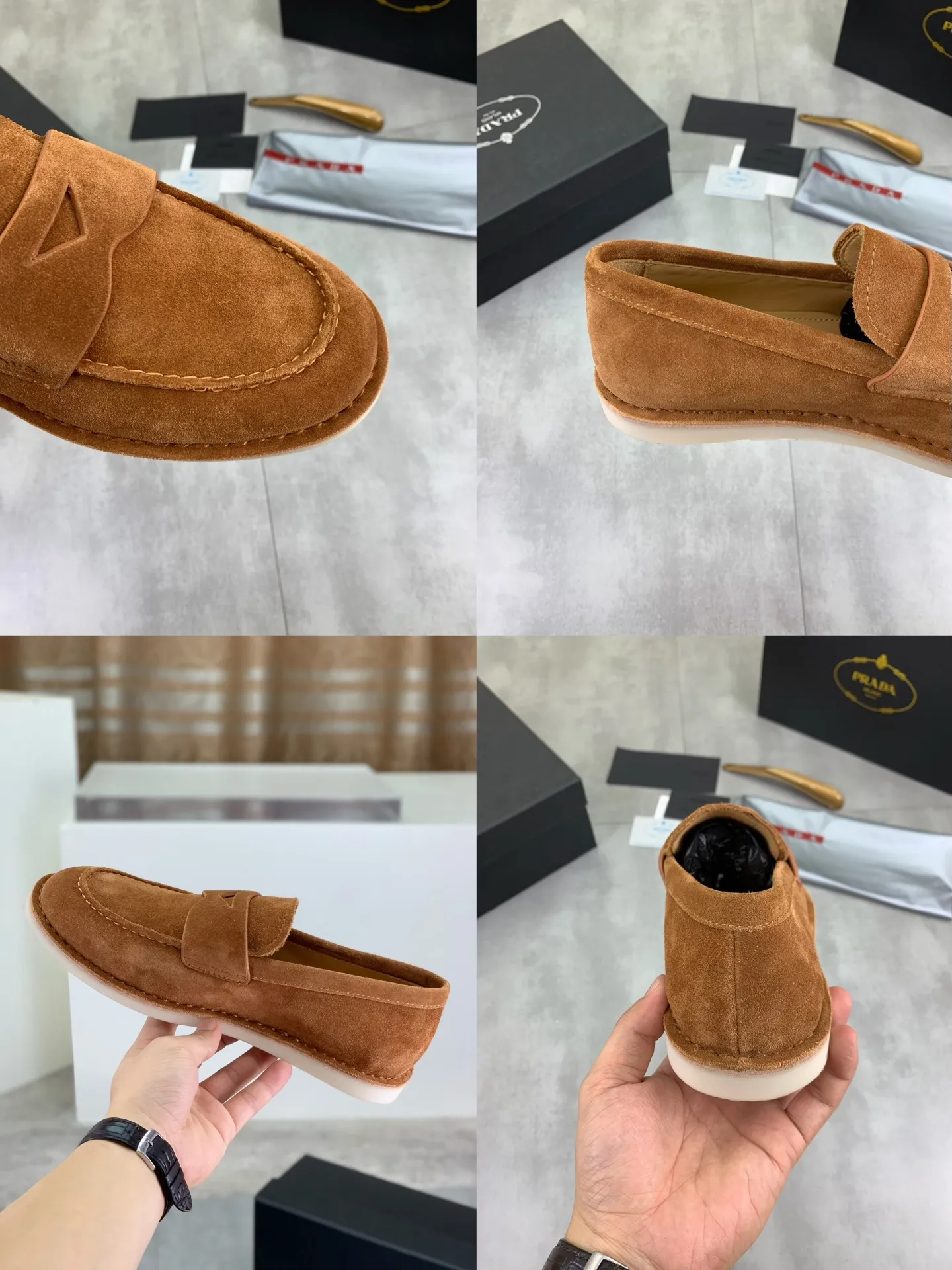 Factory price P740💰Original quality, top version🔱 ＰＲＡＤＡPrada. Men's business casual leather shoes, top quality cow leather. 1:1 shipment ⬆️Luxurious and noble, all made of imported original first-layer fine suede cowhide, just to create a more comfortable wearing experience. Upper: original comfortable open-edge bead-rubbed calfskin ➕Top imported water-dyed full cow lining, original high-end lightweight and comfortable TPU combination bottom ✔️Code number: 39-44 (38 45 Can be customized)